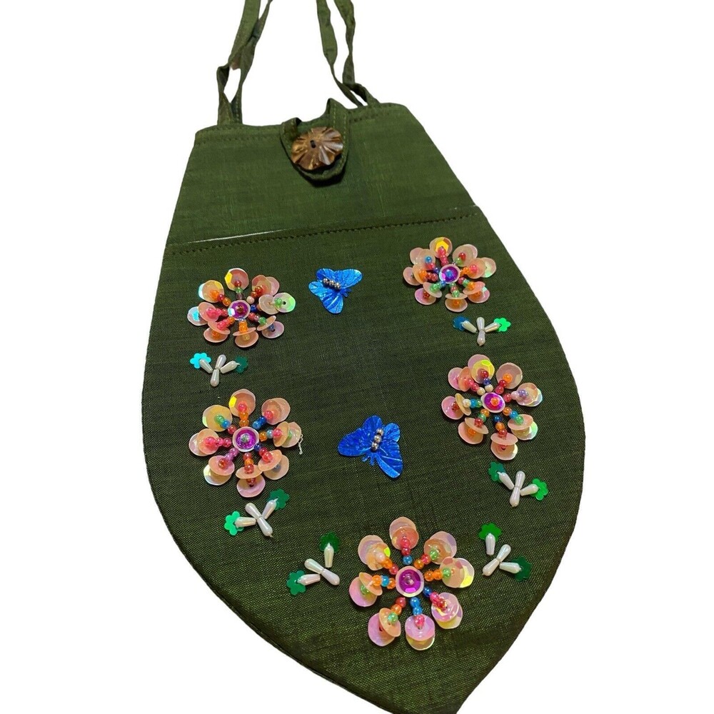 Handbag With Sequins And Beads